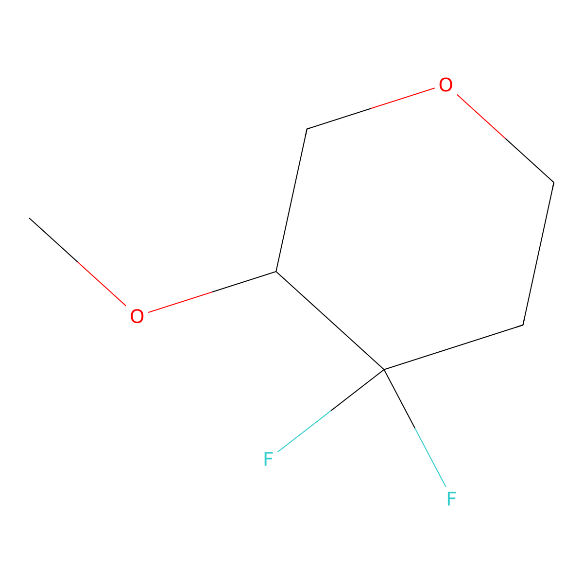4,4-Difluoro-3-methoxyoxane molecular structure, CAS 2059965-95-4