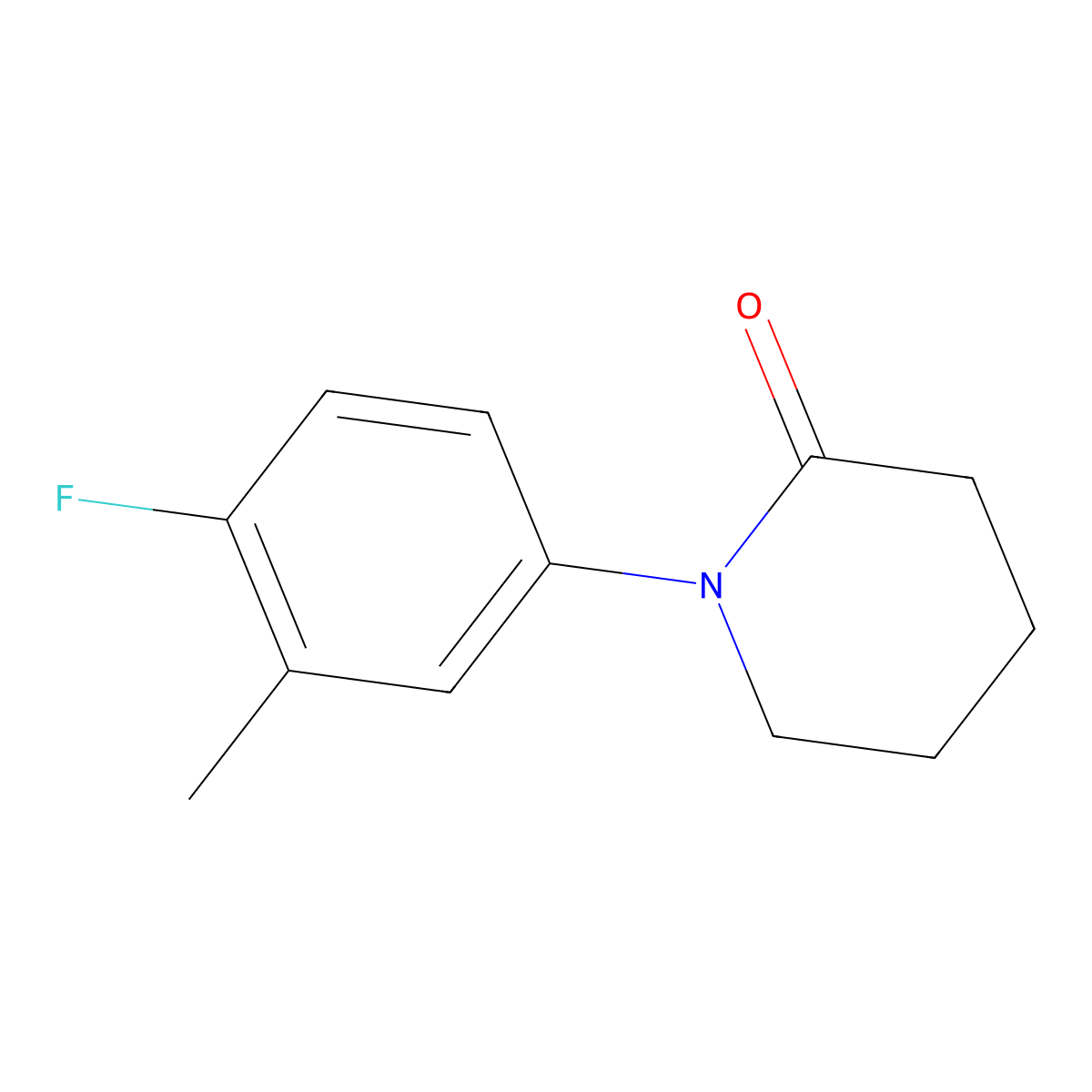 1-(4-Fluoro-3-methylphenyl)piperidin-2-one molecular structure, CAS 2059966-05-9