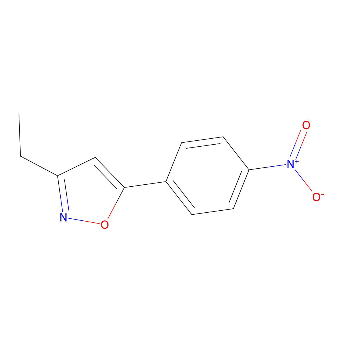 3-Ethyl-5-(4-nitrophenyl)-1,2-oxazole molecular structure, CAS 2059966-08-2