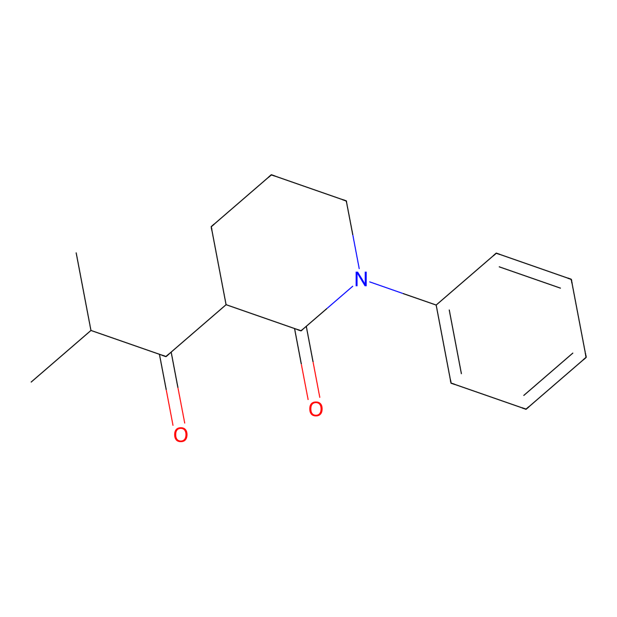 3-(2-Methylpropanoyl)-1-phenylpiperidin-2-one molecular structure, CAS 2059966-10-6