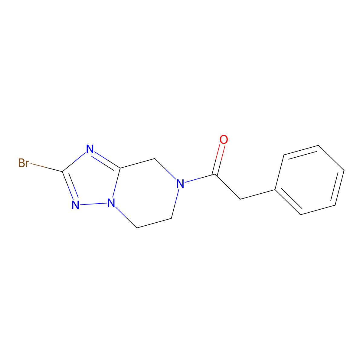 1-{2-bromo-5H,6H,7H,8H-[1,2,4]triazolo[1,5-a]pyrazin-7-yl}-2-phenylethan-1-one molecular structure, CAS 2059966-13-9
