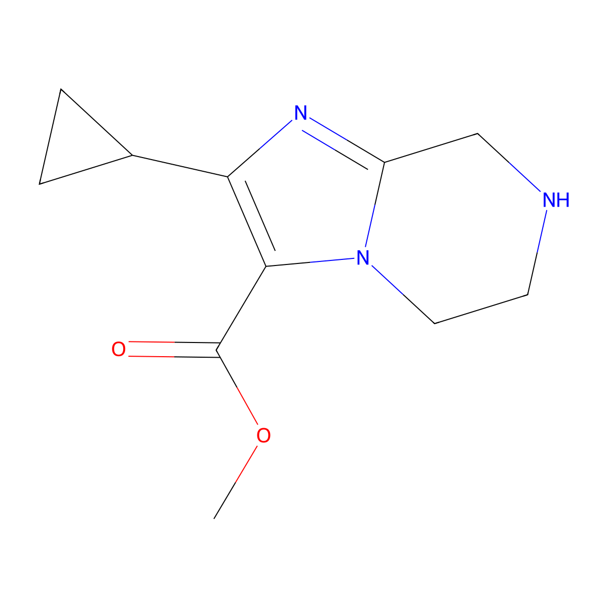 Methyl 2-cyclopropyl-5H,6H,7H,8H-imidazo[1,2-a]pyrazine-3-carboxylate molecular structure, CAS 2059966-14-0