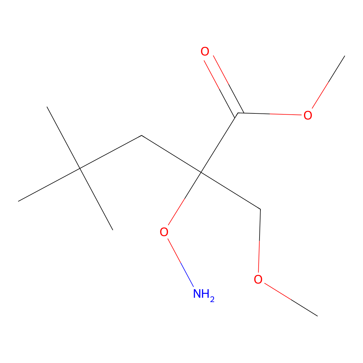 Methyl 2-(aminooxy)-2-(methoxymethyl)-4,4-dimethylpentanoate molecular structure, CAS 2059966-19-5