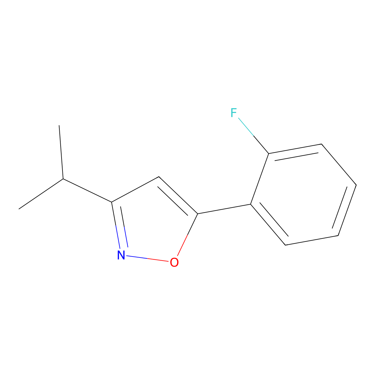 5-(2-Fluorophenyl)-3-(propan-2-yl)-1,2-oxazole molecular structure, CAS 2059966-20-8