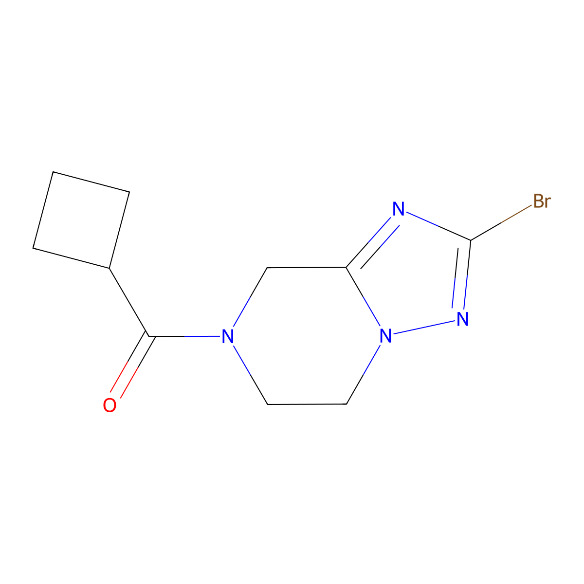 2-Bromo-7-cyclobutanecarbonyl-5H,6H,7H,8H-[1,2,4]triazolo[1,5-a]pyrazine molecular structure, CAS 2059966-22-0