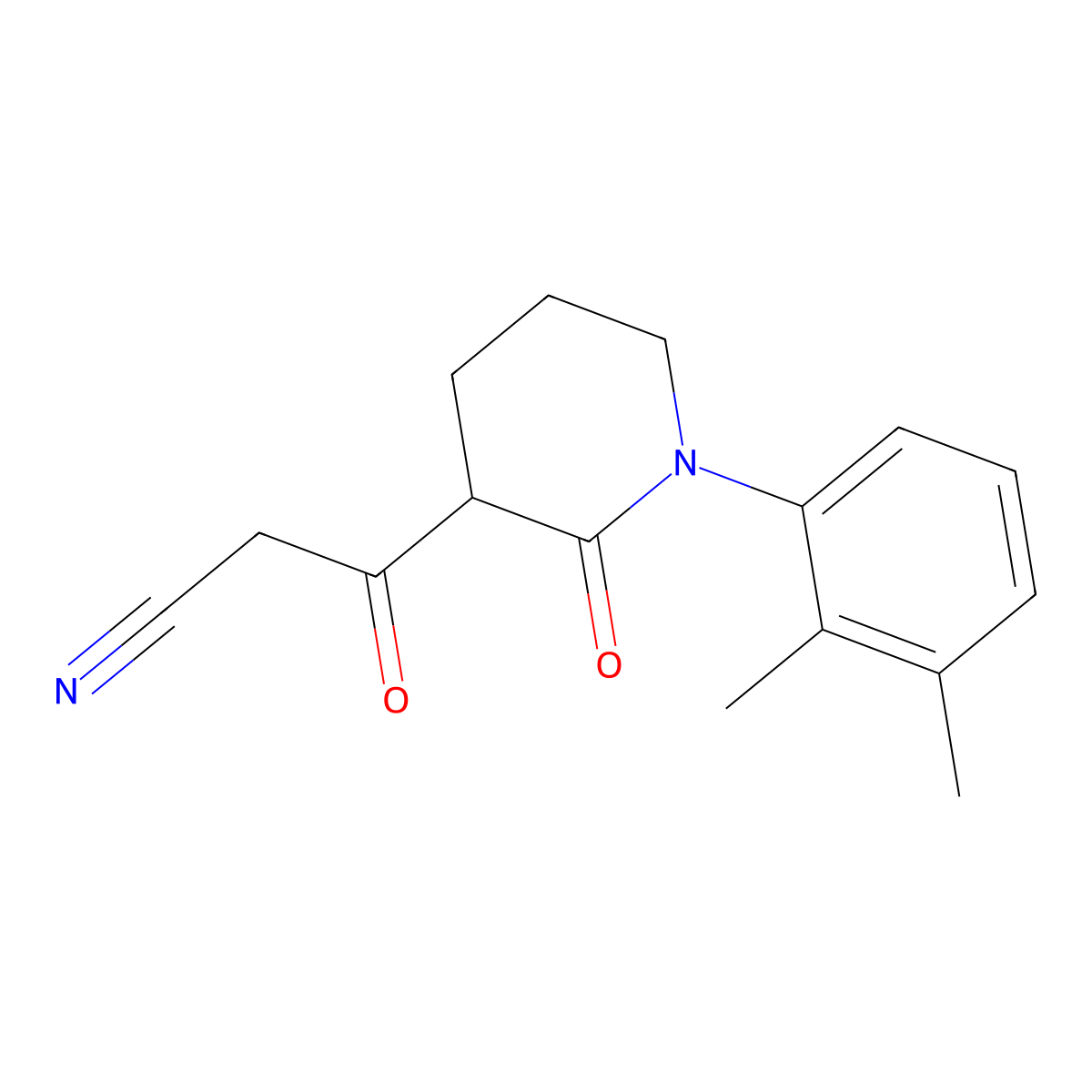 3-[1-(2,3-Dimethylphenyl)-2-oxopiperidin-3-yl]-3-oxopropanenitrile molecular structure, CAS 2059966-23-1