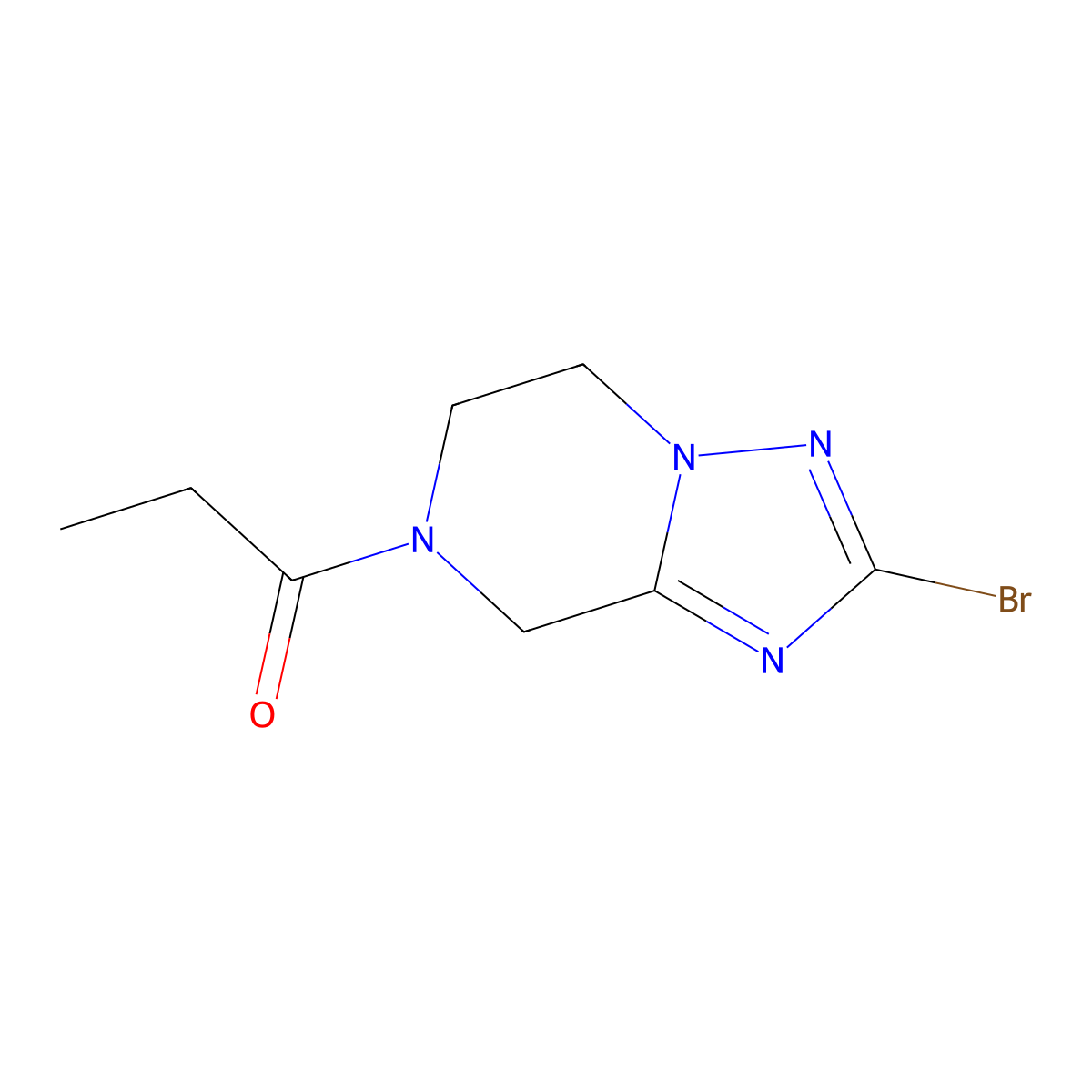 1-{2-bromo-5H,6H,7H,8H-[1,2,4]triazolo[1,5-a]pyrazin-7-yl}propan-1-one molecular structure, CAS 2059966-27-5