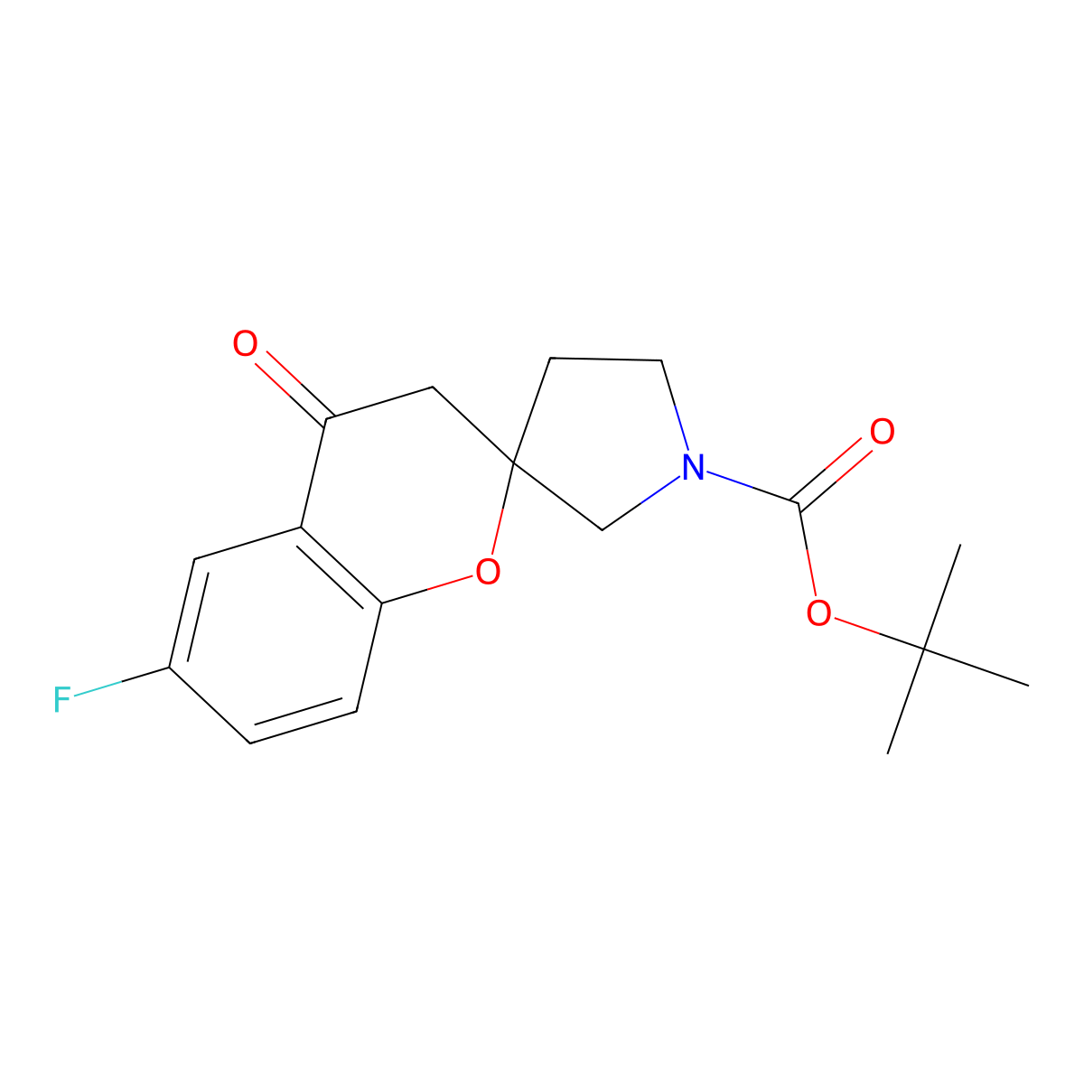 tert-Butyl 6-fluoro-4-oxo-3,4-dihydrospiro[1-benzopyran-2,3'-pyrrolidine]-1'-carboxylate molecular structure, CAS 2059966-28-6