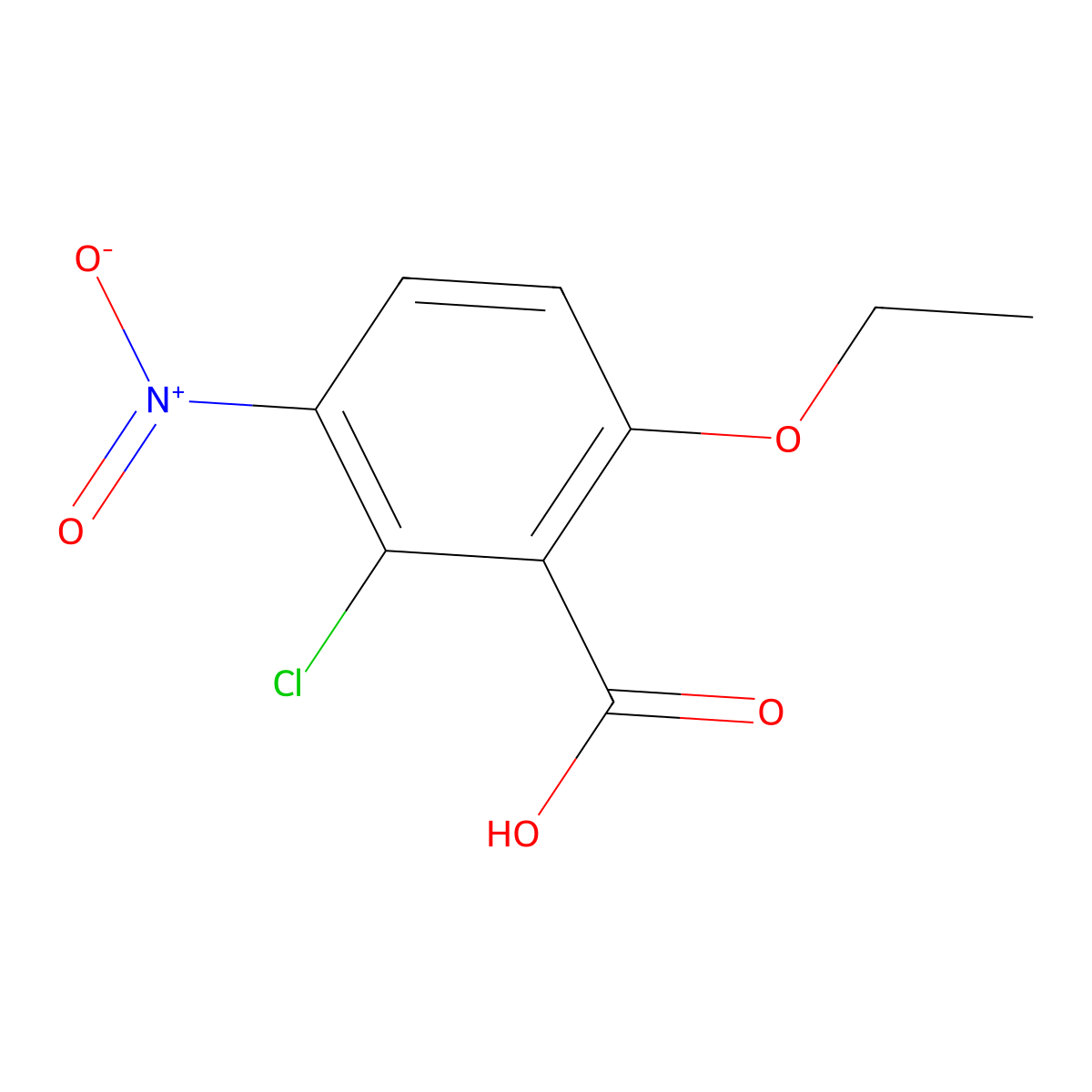 2-Chloro-6-ethoxy-3-nitrobenzoic acid molecular structure, CAS 2059966-35-5