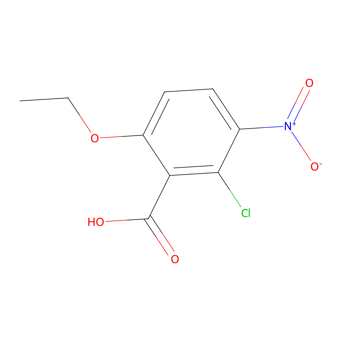 2-Chloro-6-ethoxy-3-nitrobenzoic acid molecular structure, CAS 2059966-35-5