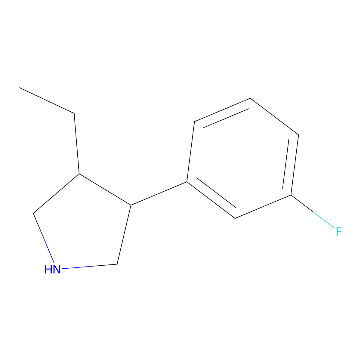 3-Ethyl-4-(3-fluorophenyl)pyrrolidine molecular structure, CAS 2059966-37-7