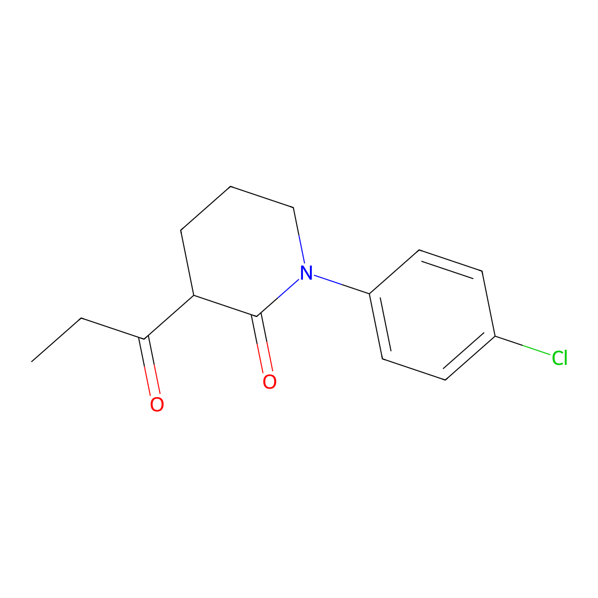 1-(4-Chlorophenyl)-3-propanoylpiperidin-2-one molecular structure, CAS 2059966-43-5