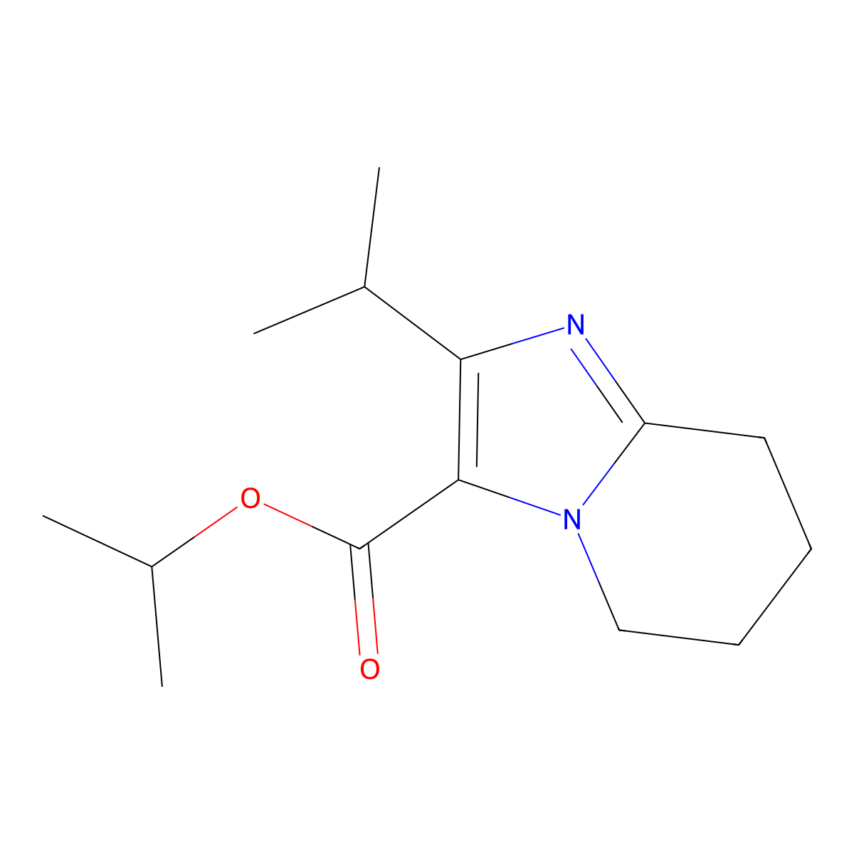 Propan-2-yl 2-(propan-2-yl)-5H,6H,7H,8H-imidazo[1,2-a]pyridine-3-carboxylate molecular structure, CAS 2059966-48-0