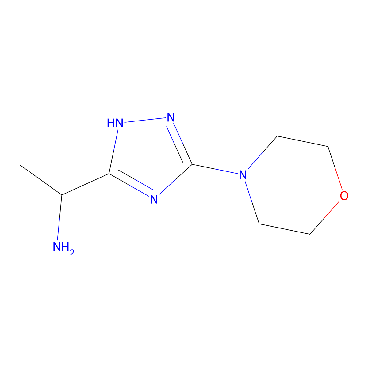 1-[3-(Morpholin-4-yl)-1H-1,2,4-triazol-5-yl]ethan-1-amine molecular structure, CAS 2059966-51-5