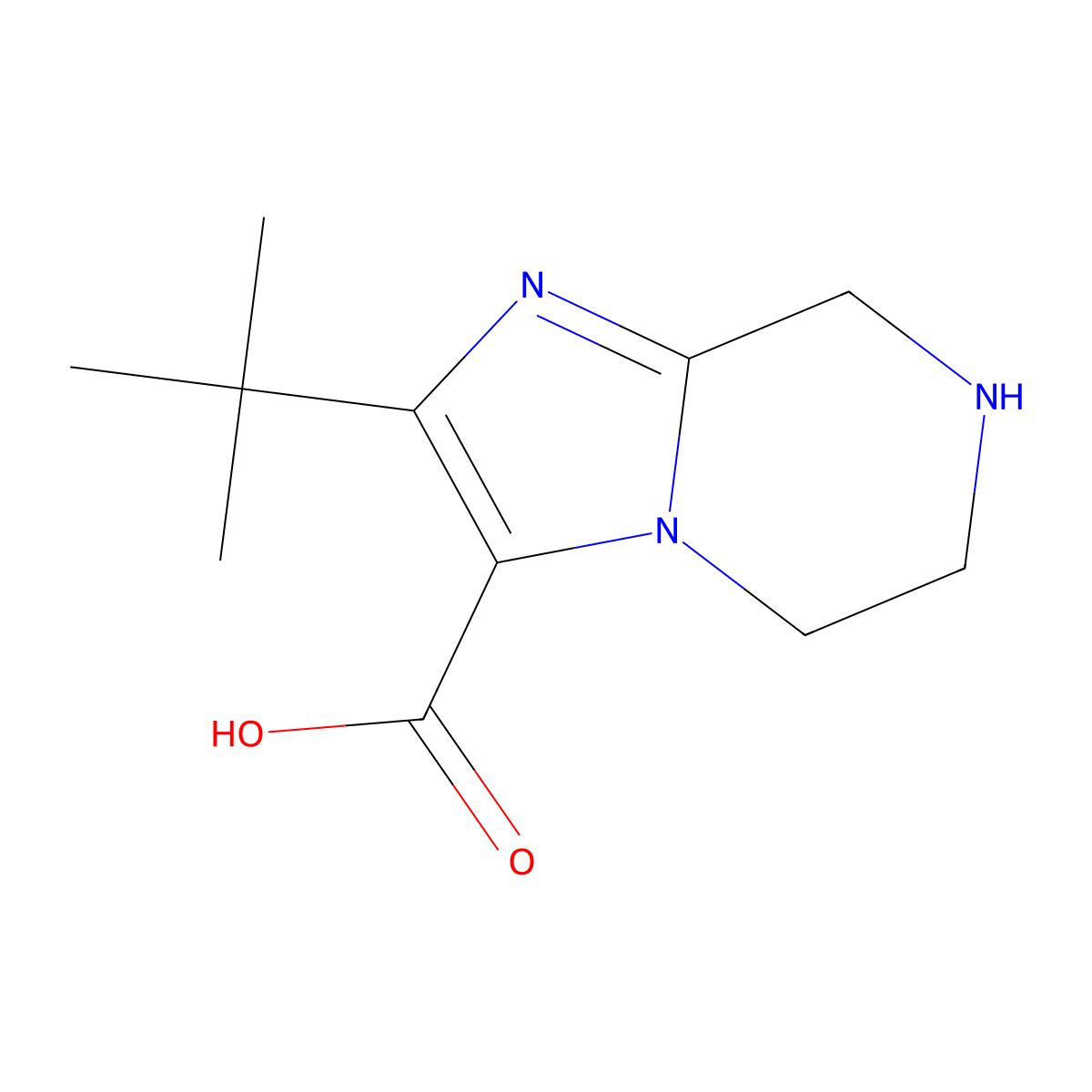 2-tert-Butyl-5H,6H,7H,8H-imidazo[1,2-a]pyrazine-3-carboxylic acid molecular structure, CAS 2059966-58-2