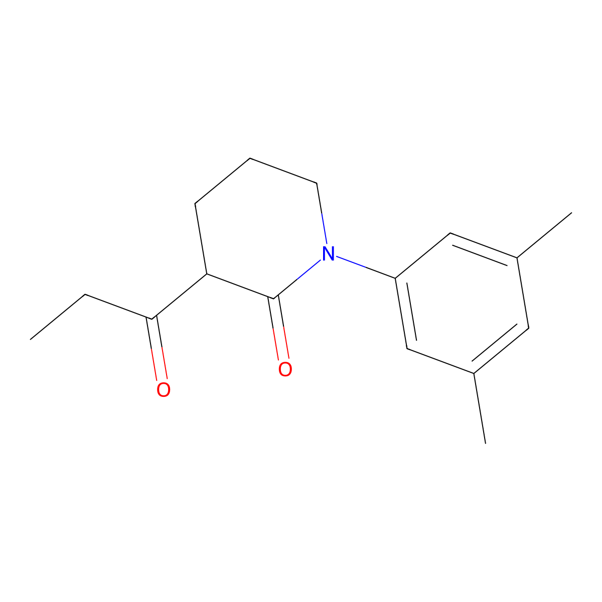 1-(3,5-Dimethylphenyl)-3-propanoylpiperidin-2-one molecular structure, CAS 2059966-60-6