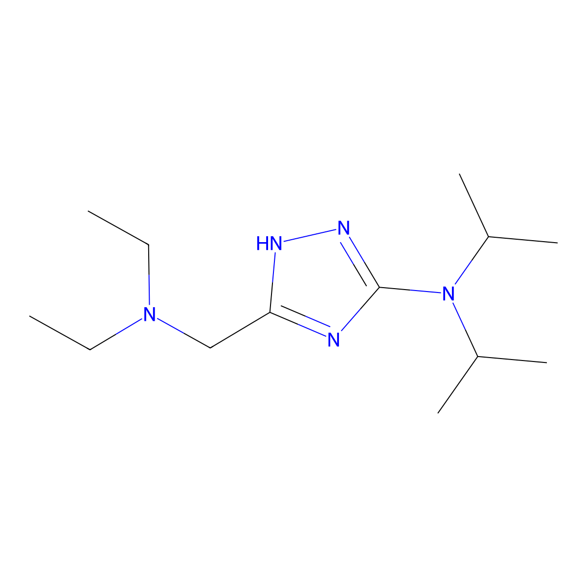 5-[(Diethylamino)methyl]-N,N-bis(propan-2-yl)-1H-1,2,4-triazol-3-amine molecular structure, CAS 2059966-63-9
