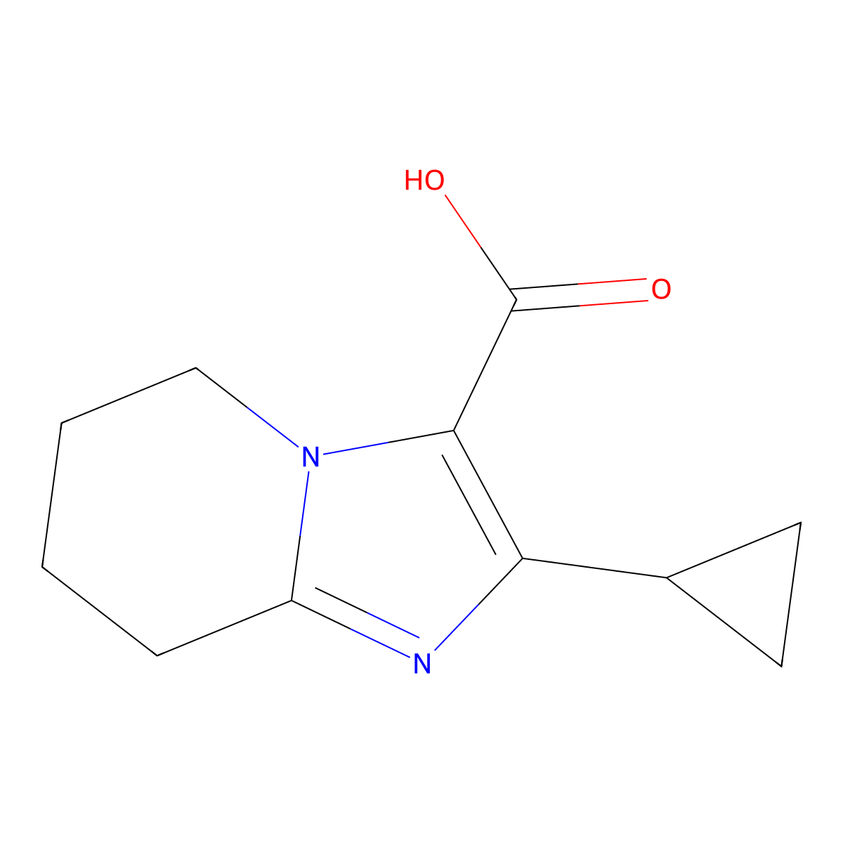2-Cyclopropyl-5H,6H,7H,8H-imidazo[1,2-a]pyridine-3-carboxylic acid molecular structure, CAS 2059966-64-0