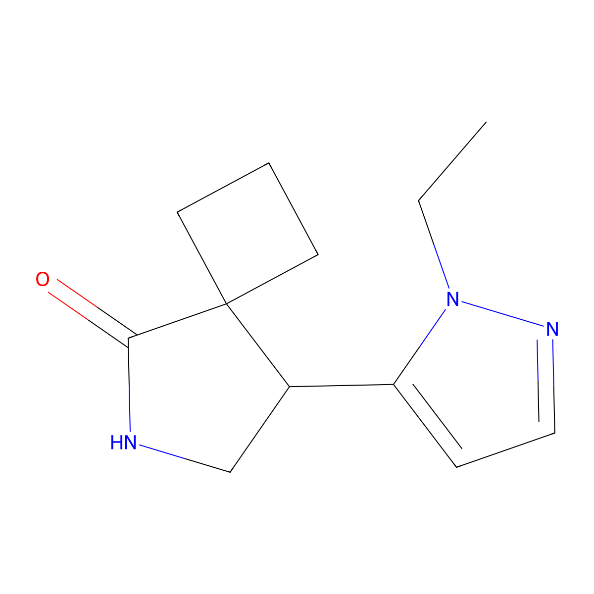 8-(1-Ethyl-1H-pyrazol-5-yl)-6-azaspiro[3.4]octan-5-one molecular structure, CAS 2059966-66-2