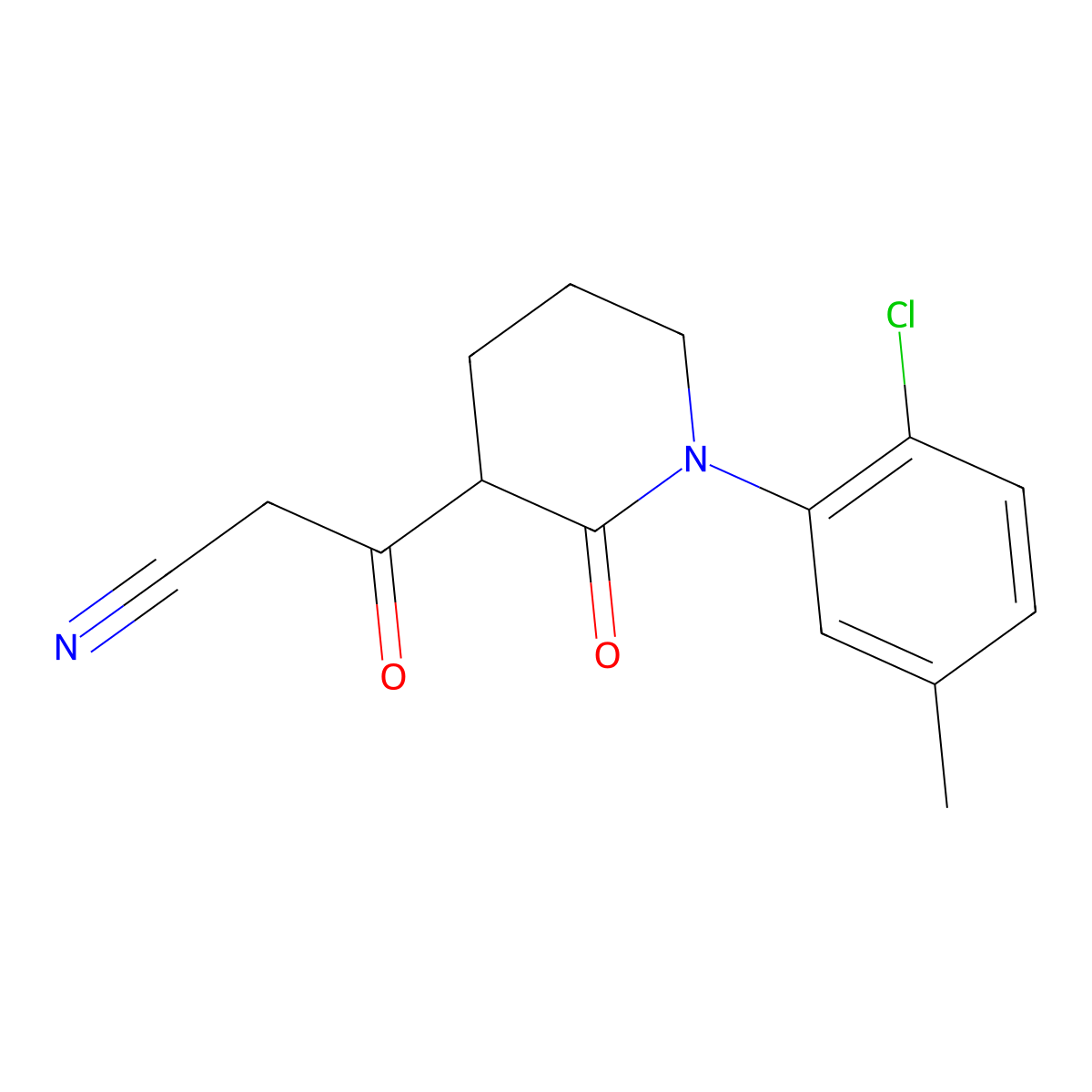 3-[1-(2-Chloro-5-methylphenyl)-2-oxopiperidin-3-yl]-3-oxopropanenitrile molecular structure, CAS 2059966-70-8
