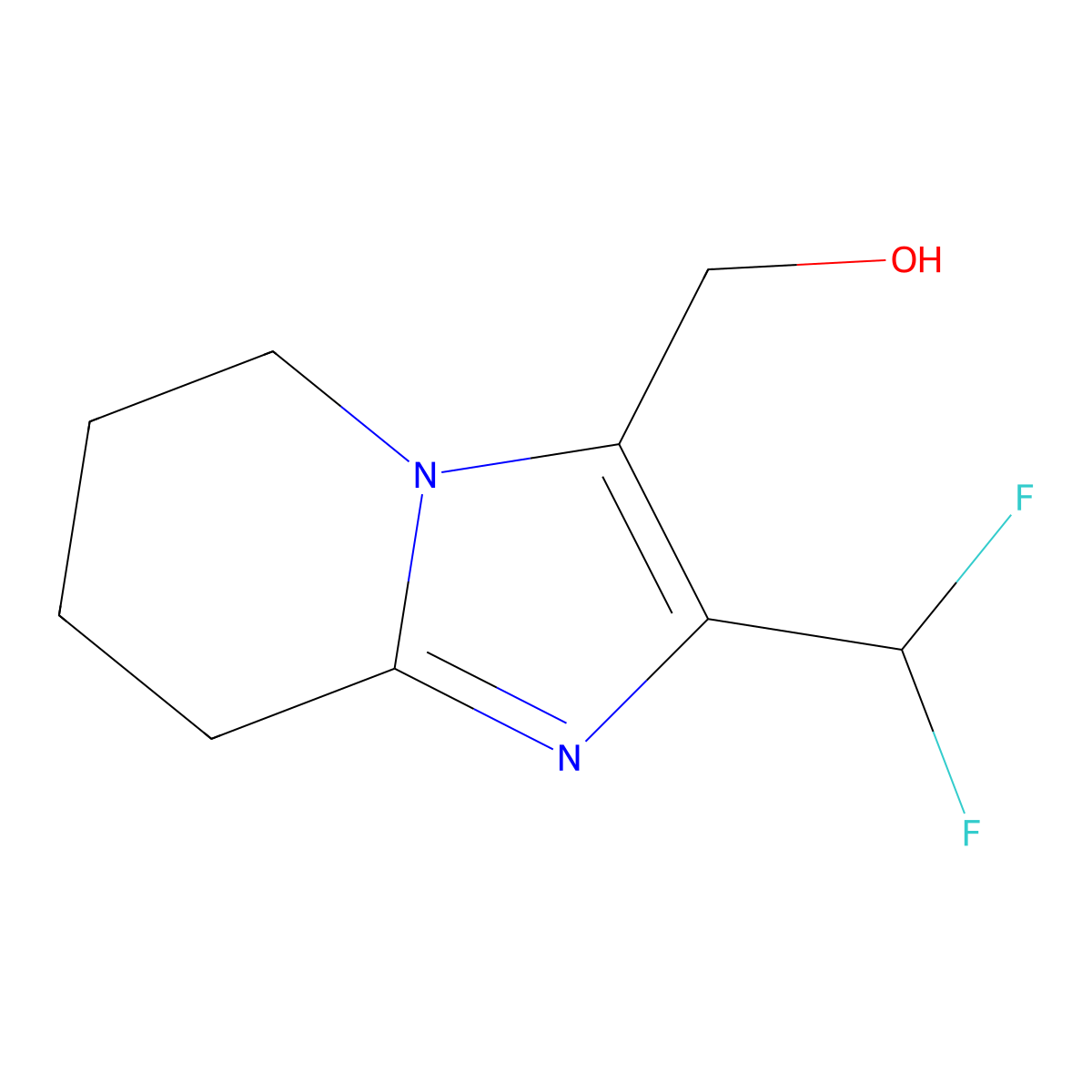 [2-(Difluoromethyl)-5H,6H,7H,8H-imidazo[1,2-a]pyridin-3-yl]methanol molecular structure, CAS 2059966-75-3