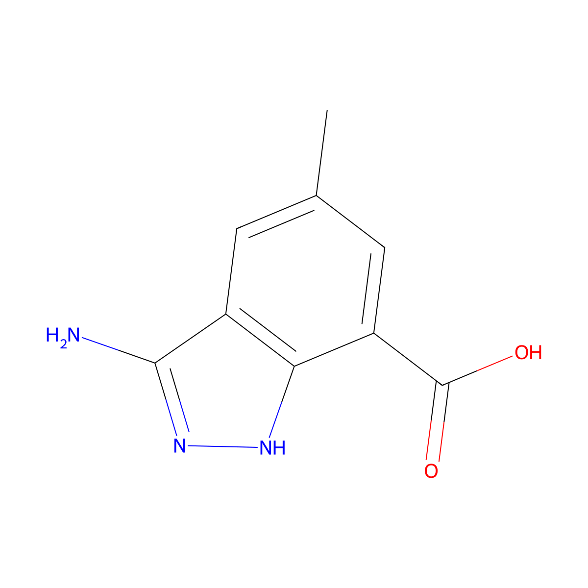 3-Amino-5-methyl-1H-indazole-7-carboxylic acid molecular structure, CAS 2059966-76-4