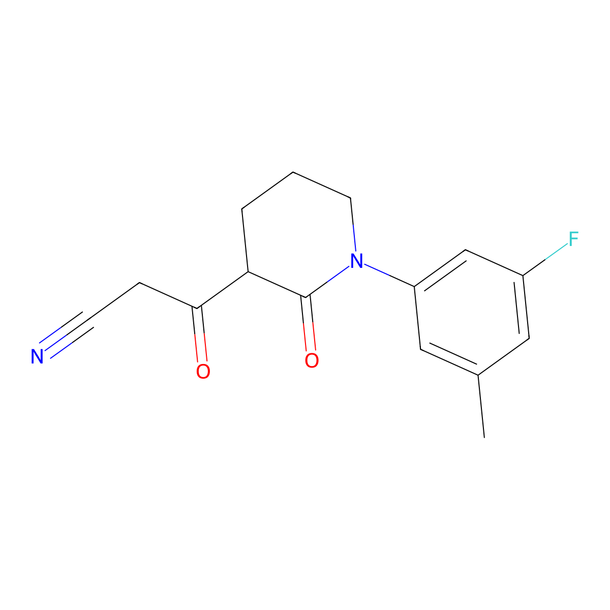 3-[1-(3-Fluoro-5-methylphenyl)-2-oxopiperidin-3-yl]-3-oxopropanenitrile molecular structure, CAS 2059966-79-7