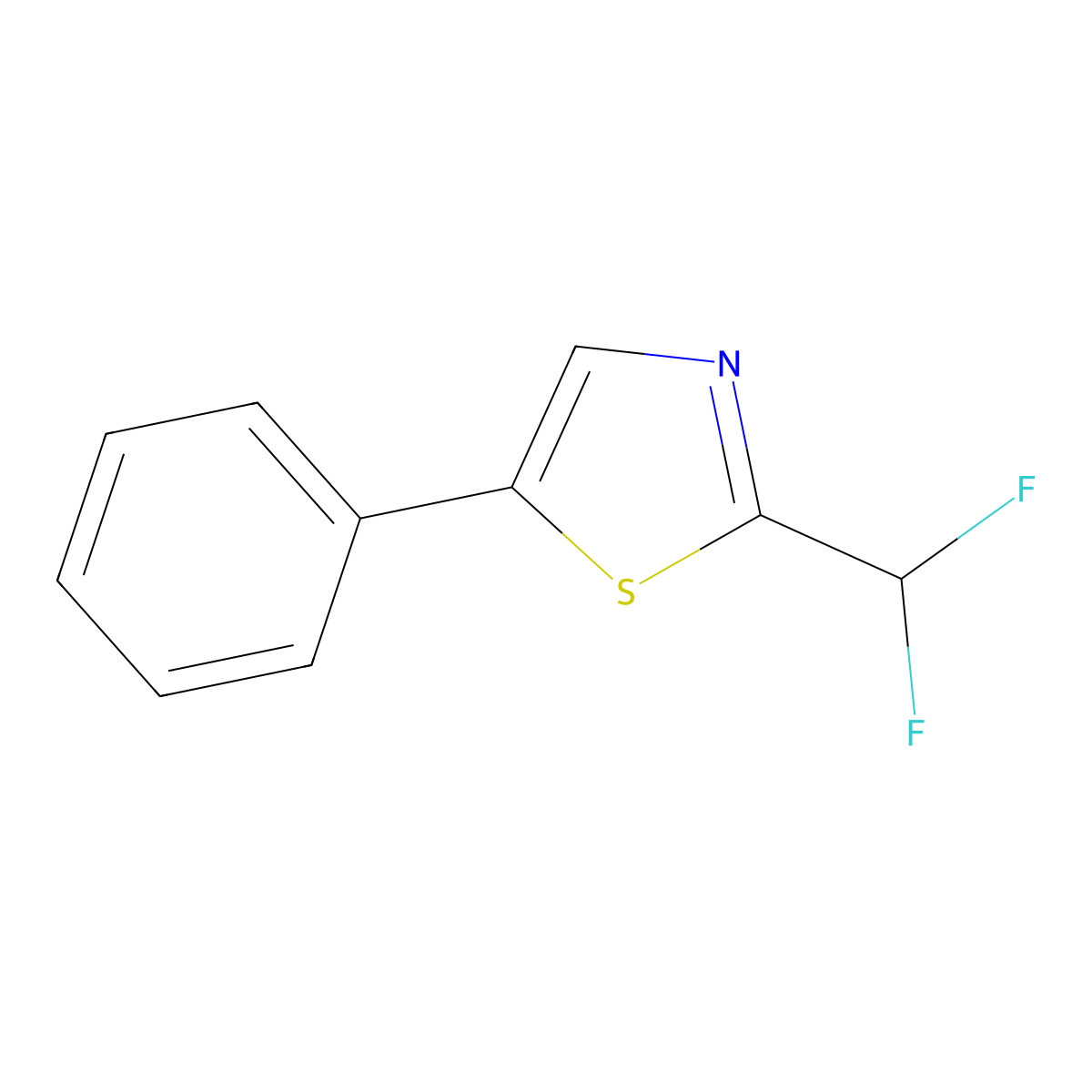 2-(Difluoromethyl)-5-phenyl-1,3-thiazole molecular structure, CAS 2059966-84-4