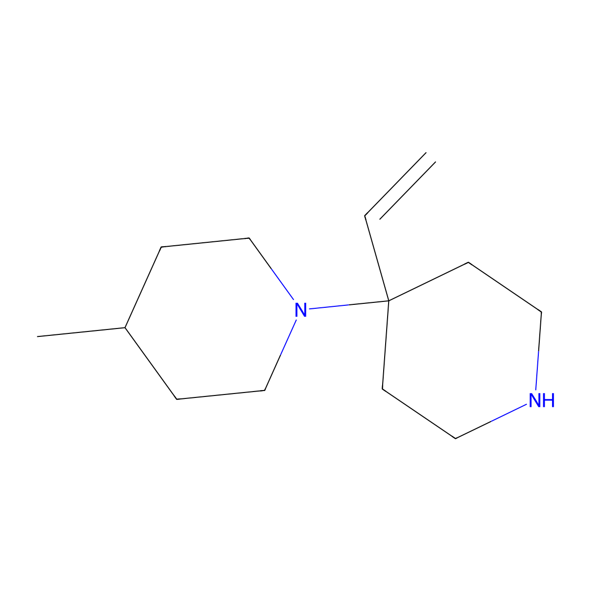 1-(4-Ethenylpiperidin-4-yl)-4-methylpiperidine molecular structure, CAS 2059966-85-5