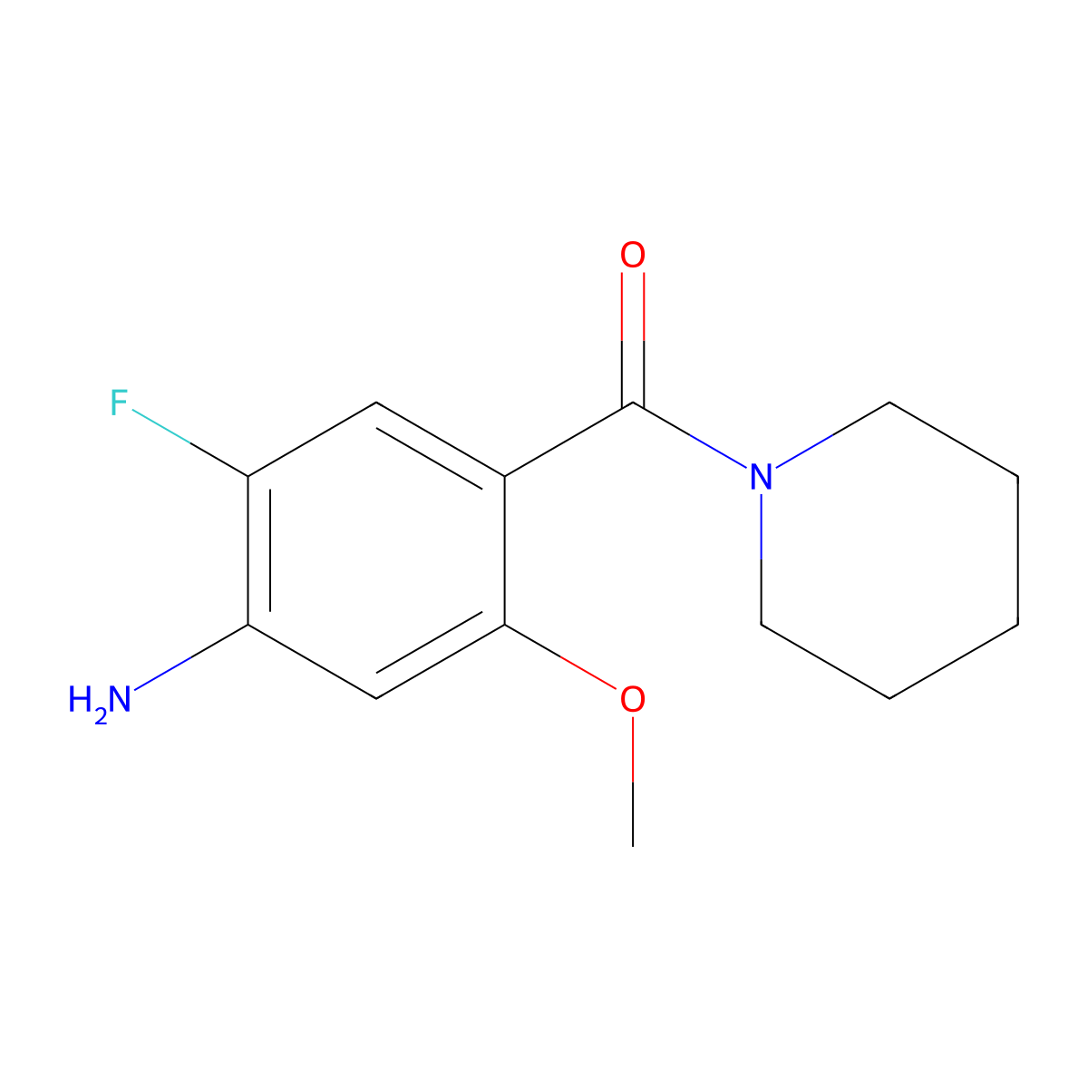 2-Fluoro-5-methoxy-4-(piperidine-1-carbonyl)aniline molecular structure, CAS 2059966-87-7