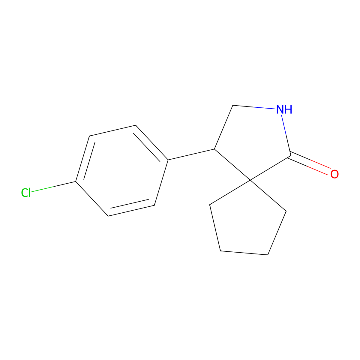 4-(4-Chlorophenyl)-2-azaspiro[4.4]nonan-1-one molecular structure, CAS 2059966-88-8