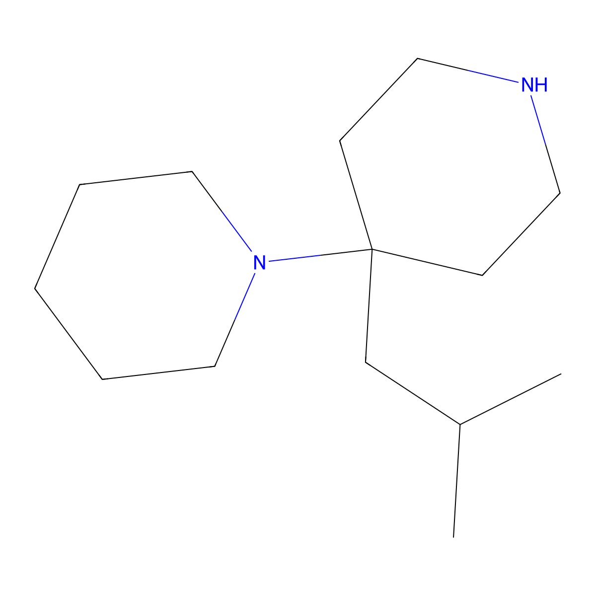 4-(2-Methylpropyl)-4-(piperidin-1-yl)piperidine molecular structure, CAS 2059966-95-7