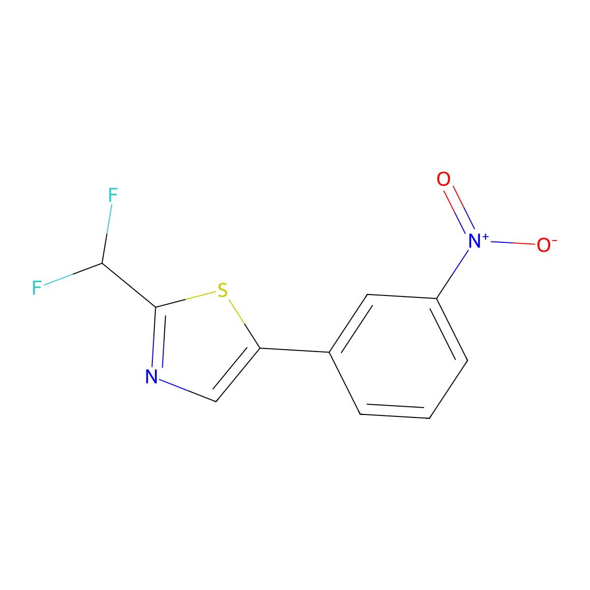 2-(Difluoromethyl)-5-(3-nitrophenyl)-1,3-thiazole molecular structure, CAS 2059966-99-1
