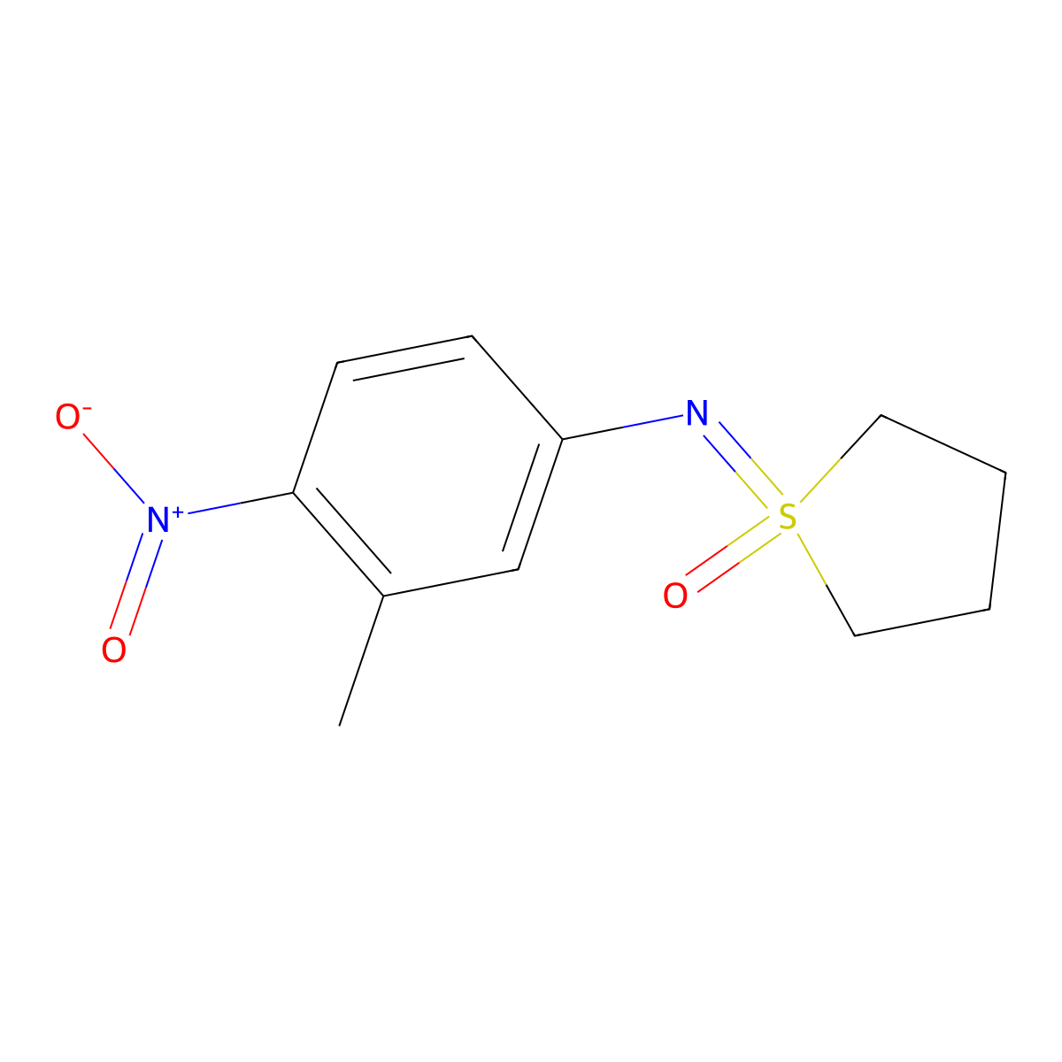 1-[(3-Methyl-4-nitrophenyl)imino]-1lambda6-thiolan-1-one molecular structure, CAS 2059967-00-7