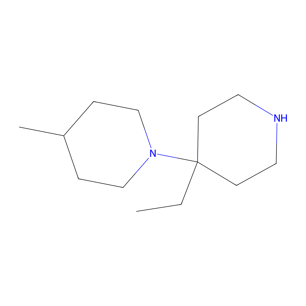 4-Ethyl-4-(4-methylpiperidin-1-yl)piperidine molecular structure, CAS 2059967-01-8
