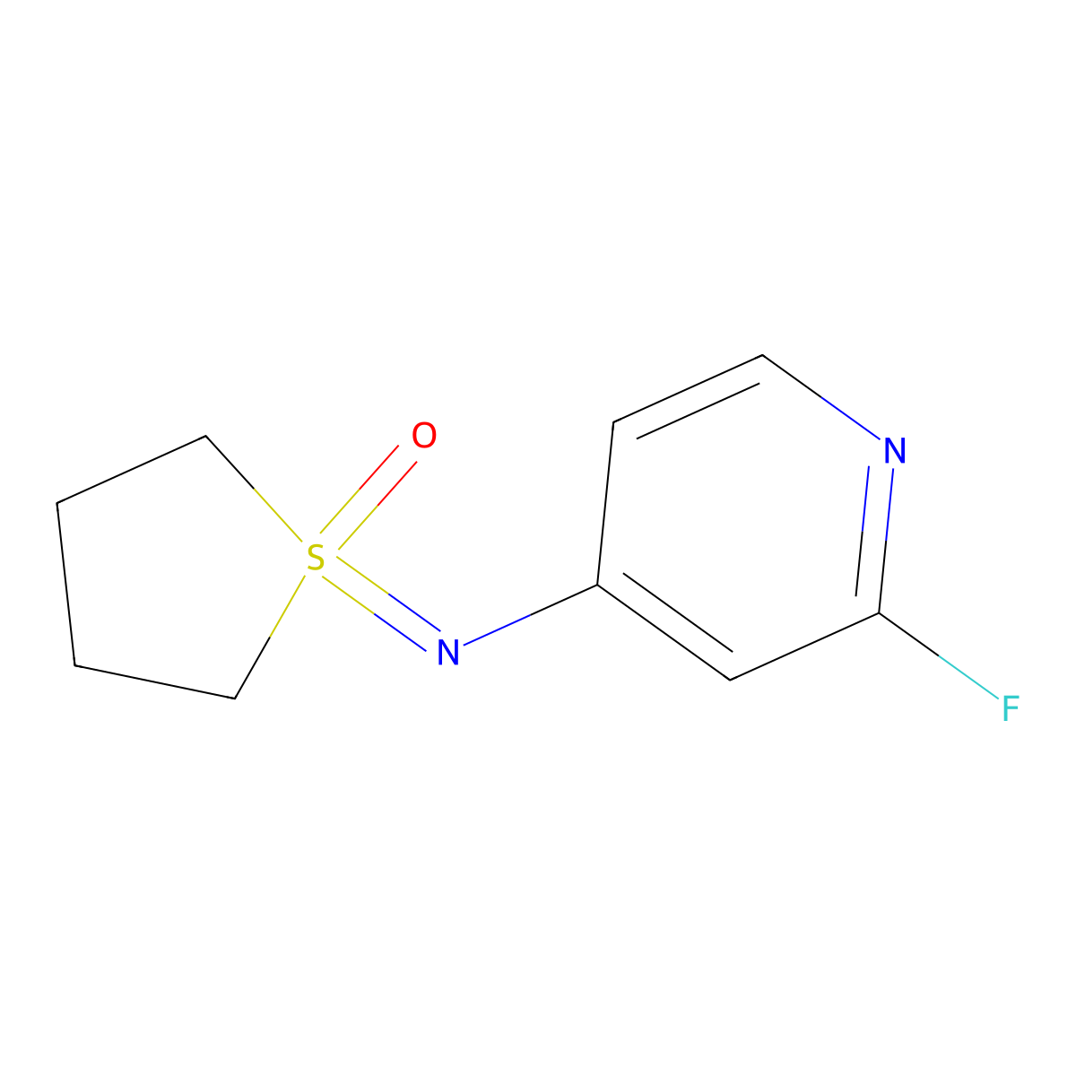 1-[(2-Fluoropyridin-4-yl)imino]-1lambda6-thiolan-1-one molecular structure, CAS 2059967-04-1