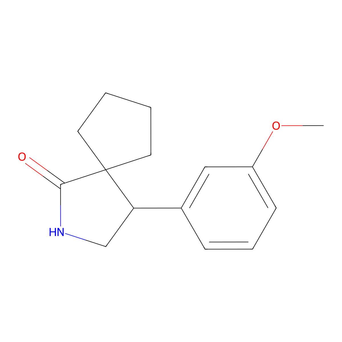 4-(3-Methoxyphenyl)-2-azaspiro[4.4]nonan-1-one molecular structure, CAS 2059967-06-3