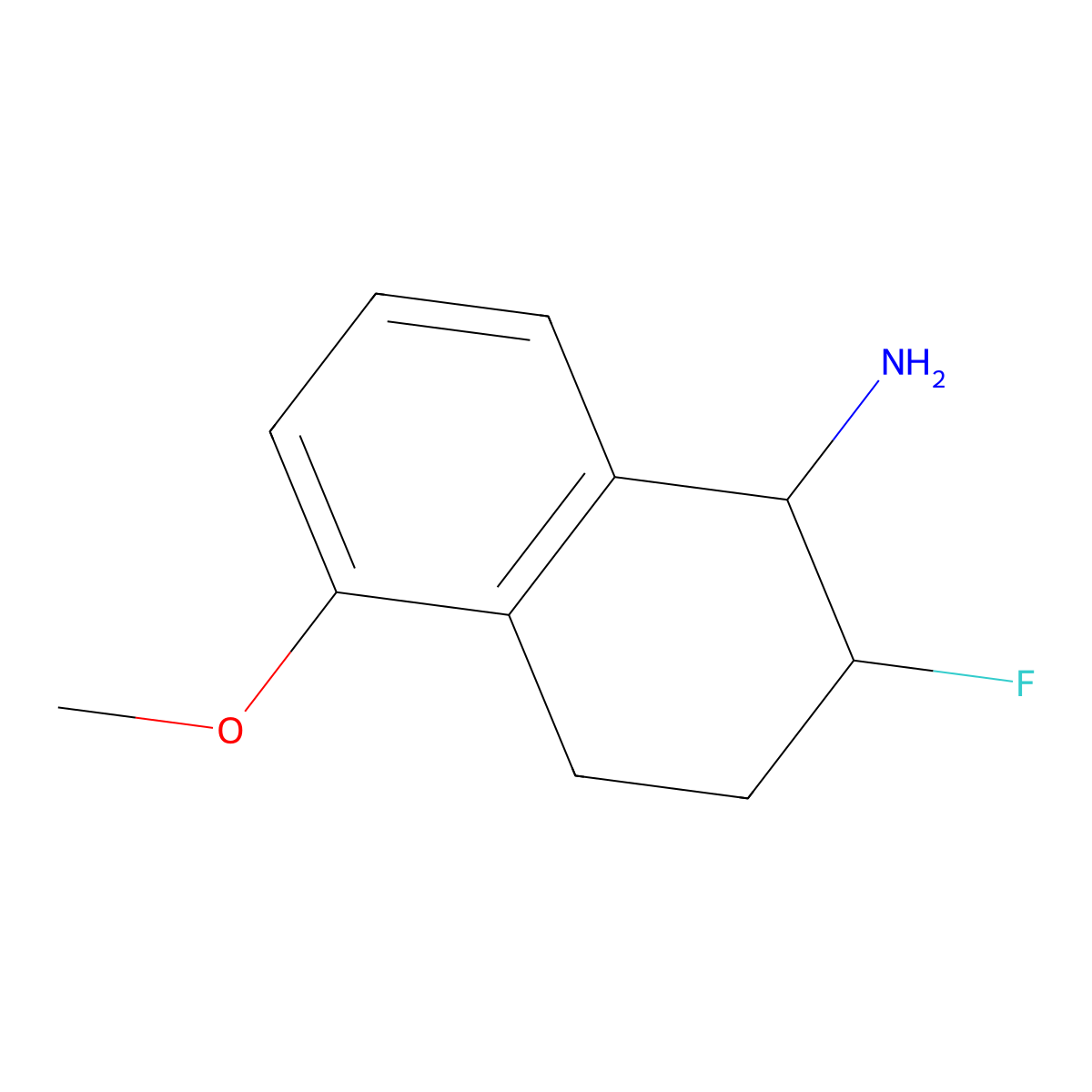 2-Fluoro-5-methoxy-1,2,3,4-tetrahydronaphthalen-1-amine molecular structure, CAS 2059967-08-5