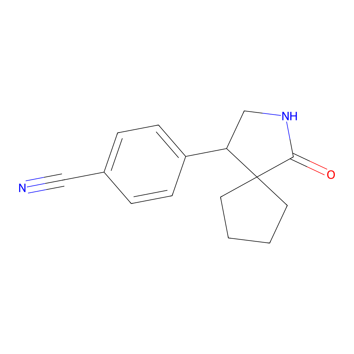 4-{1-Oxo-2-azaspiro[4.4]nonan-4-yl}benzonitrile molecular structure, CAS 2059967-11-0