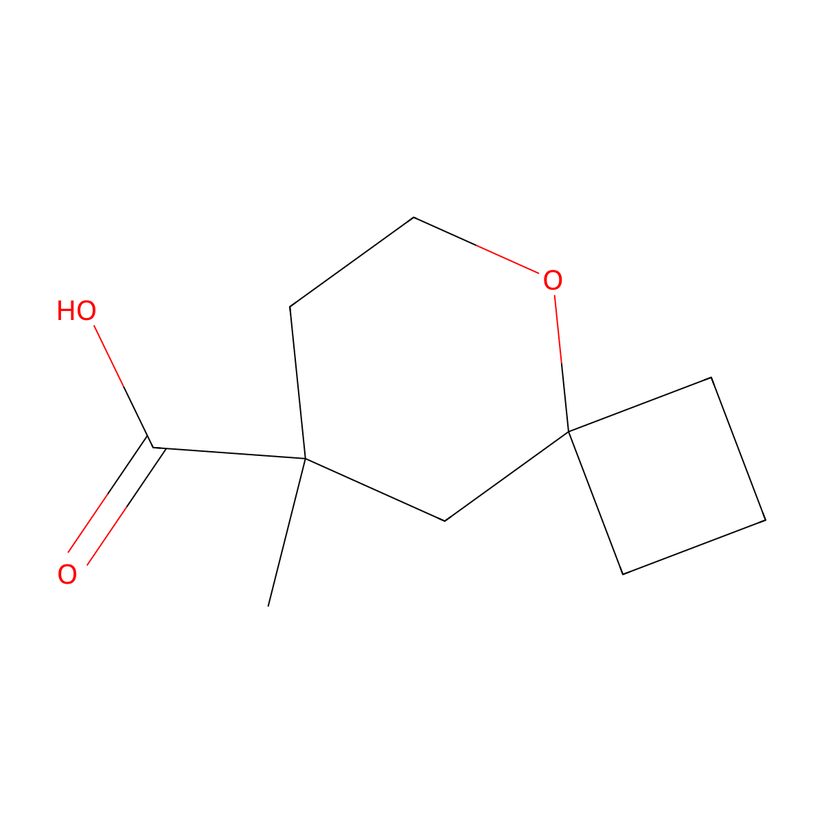 8-Methyl-5-oxaspiro[3.5]nonane-8-carboxylic acid molecular structure, CAS 2059967-13-2