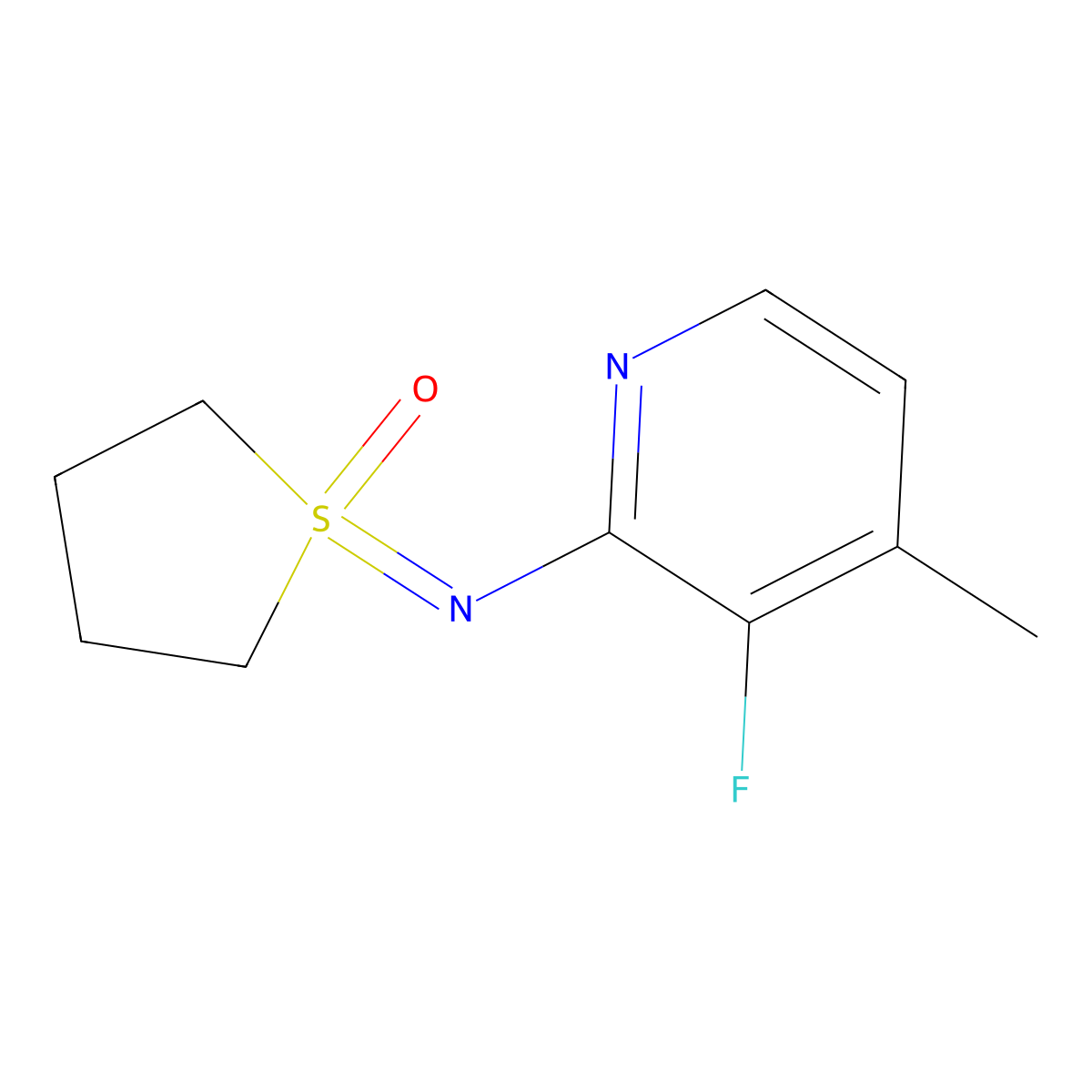 1-[(3-Fluoro-4-methylpyridin-2-yl)imino]-1lambda6-thiolan-1-one molecular structure, CAS 2059967-15-4