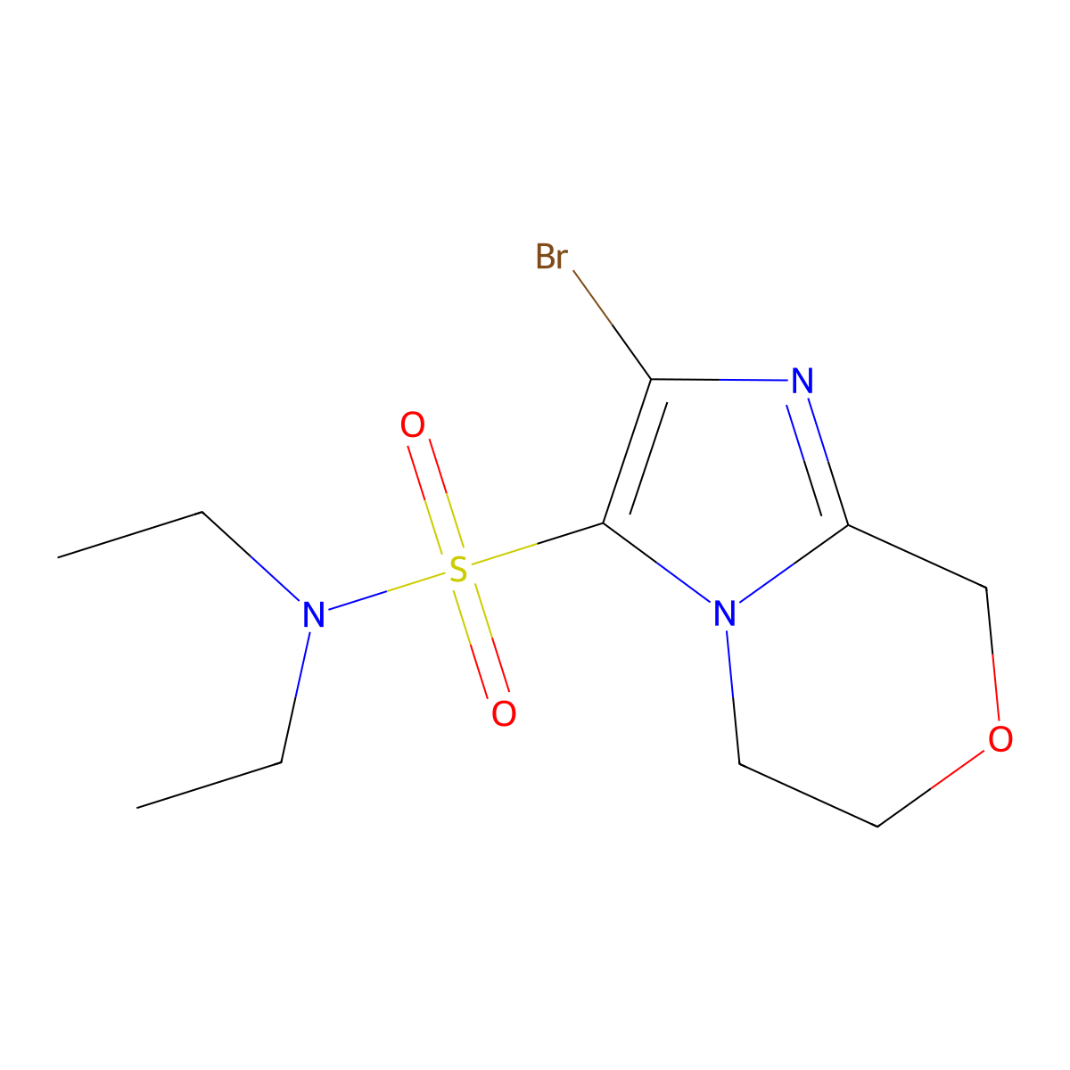 2-Bromo-N,N-diethyl-5H,6H,8H-imidazo[2,1-c][1,4]oxazine-3-sulfonamide molecular structure, CAS 2059967-17-6
