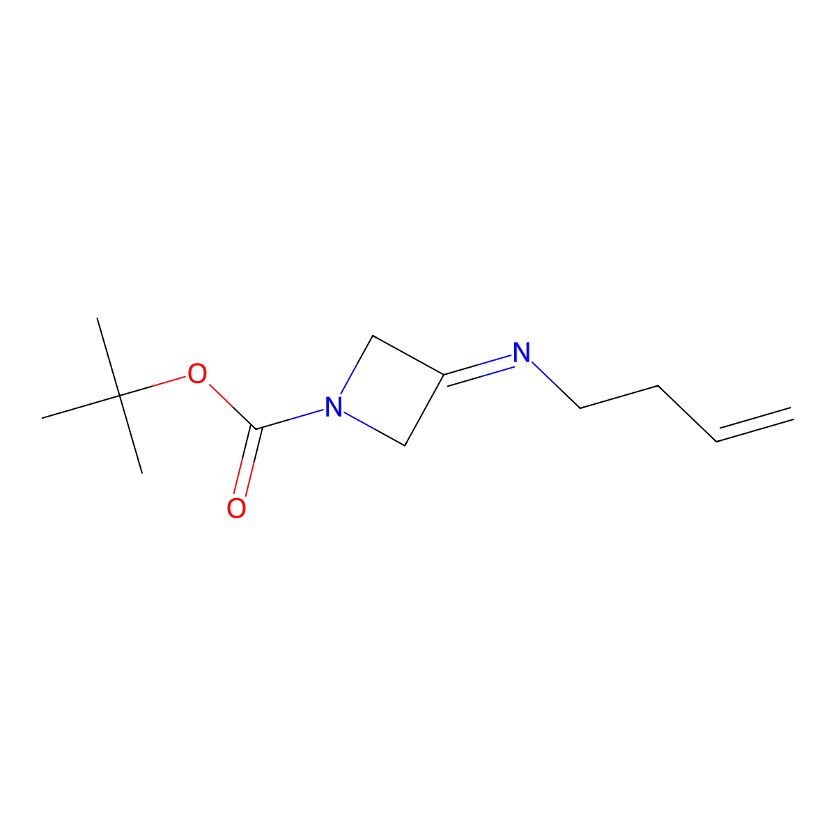 Tert-butyl 3-[(but-3-en-1-yl)imino]azetidine-1-carboxylate molecular structure, CAS 2059967-22-3