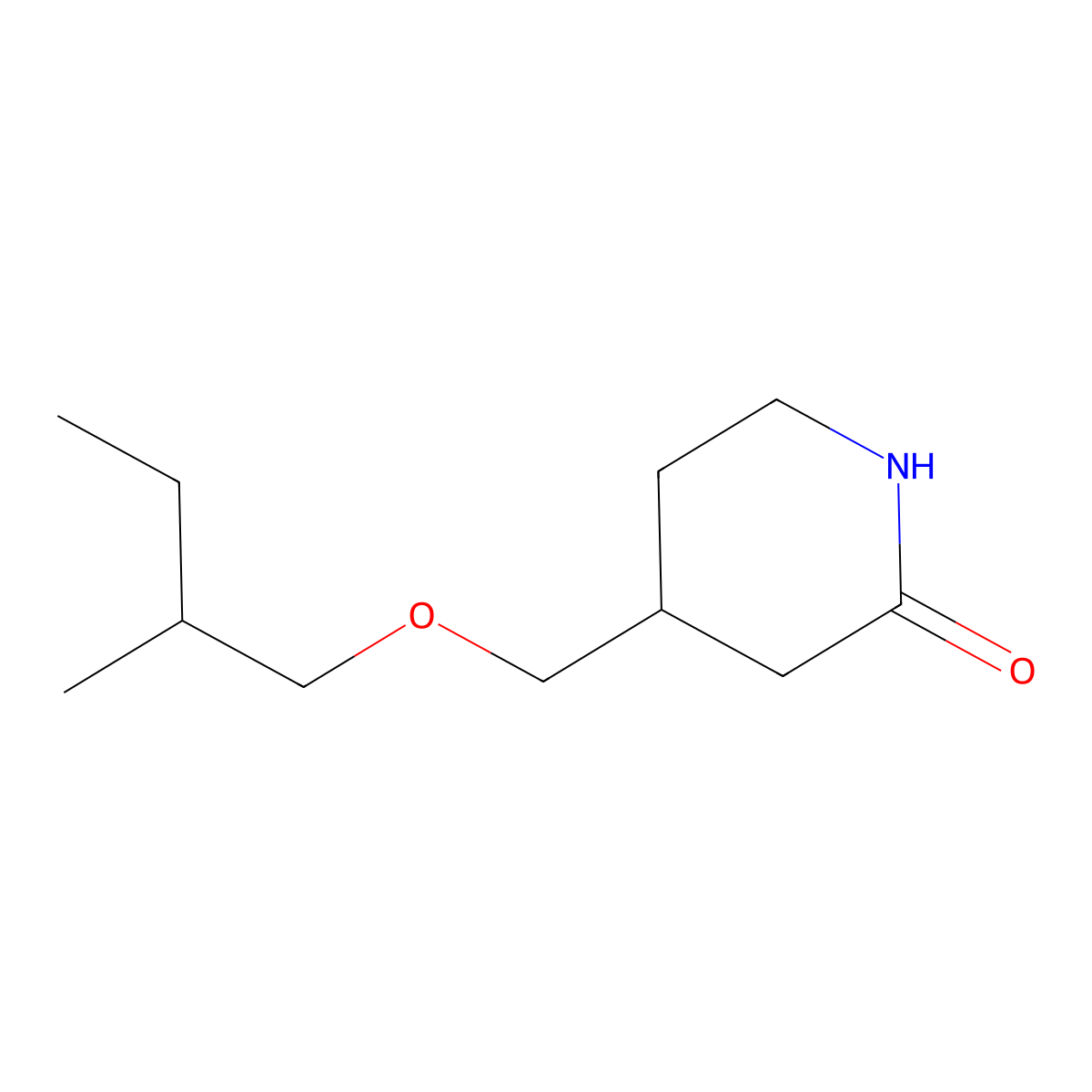 4-[(2-Methylbutoxy)methyl]piperidin-2-one molecular structure, CAS 2059967-26-7