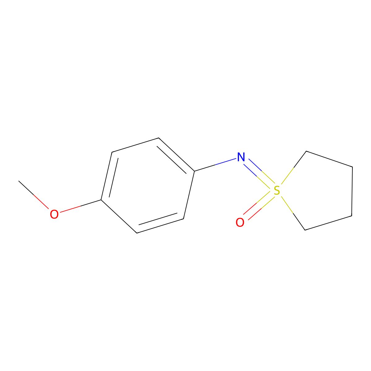 1-[(4-Methoxyphenyl)imino]-1lambda6-thiolan-1-one molecular structure, CAS 2059967-28-9