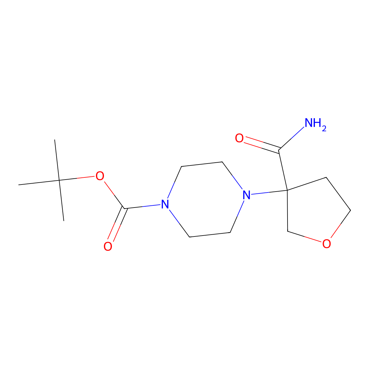 tert-Butyl 4-(3-carbamoyloxolan-3-yl)piperazine-1-carboxylate molecular structure, CAS 2059967-31-4