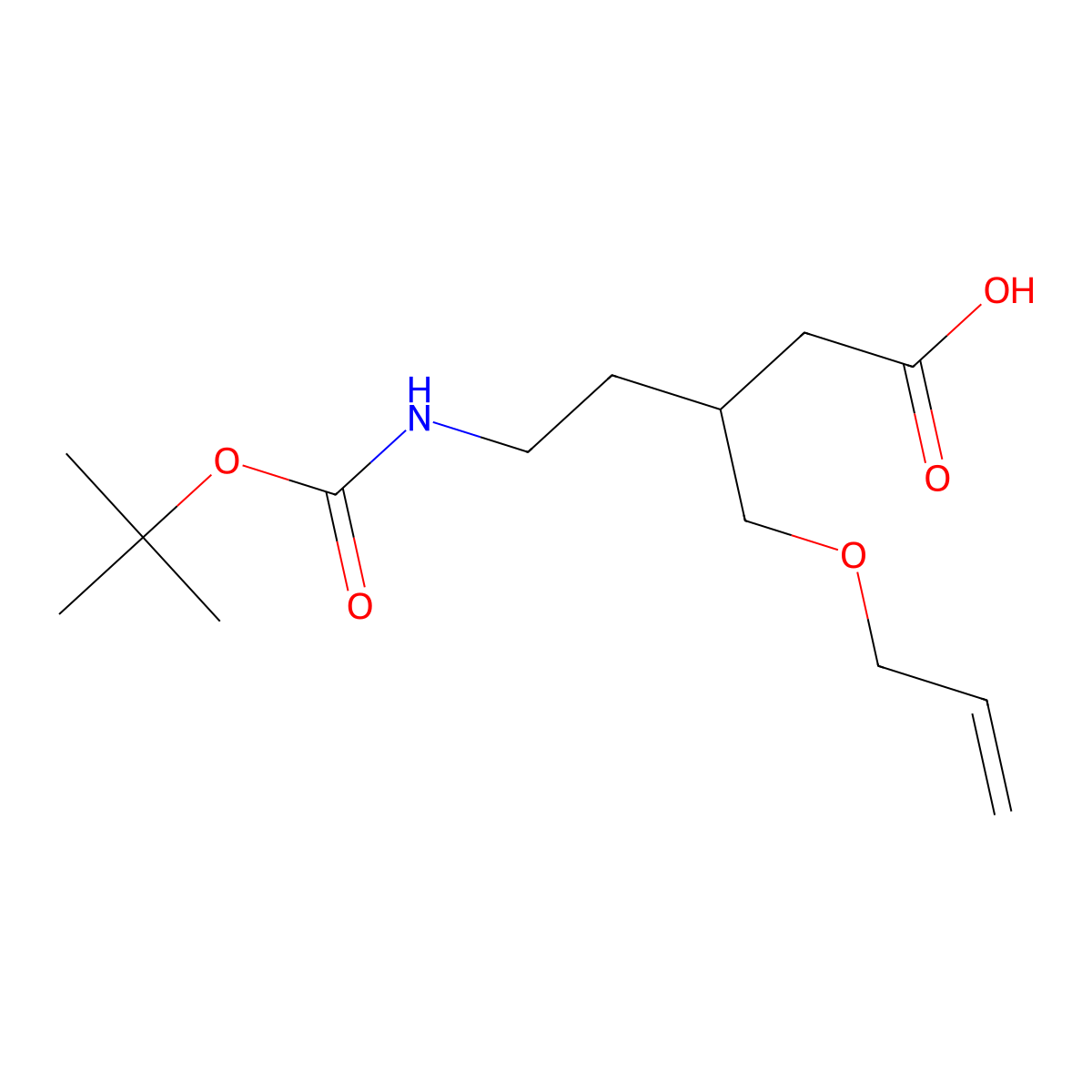 5-{[(Tert-butoxy)carbonyl]amino}-3-[(prop-2-en-1-yloxy)methyl]pentanoic acid molecular structure, CAS 2059967-33-6