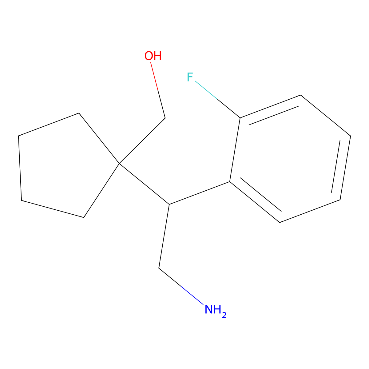 {1-[2-Amino-1-(2-fluorophenyl)ethyl]cyclopentyl}methanol molecular structure, CAS 2059967-35-8