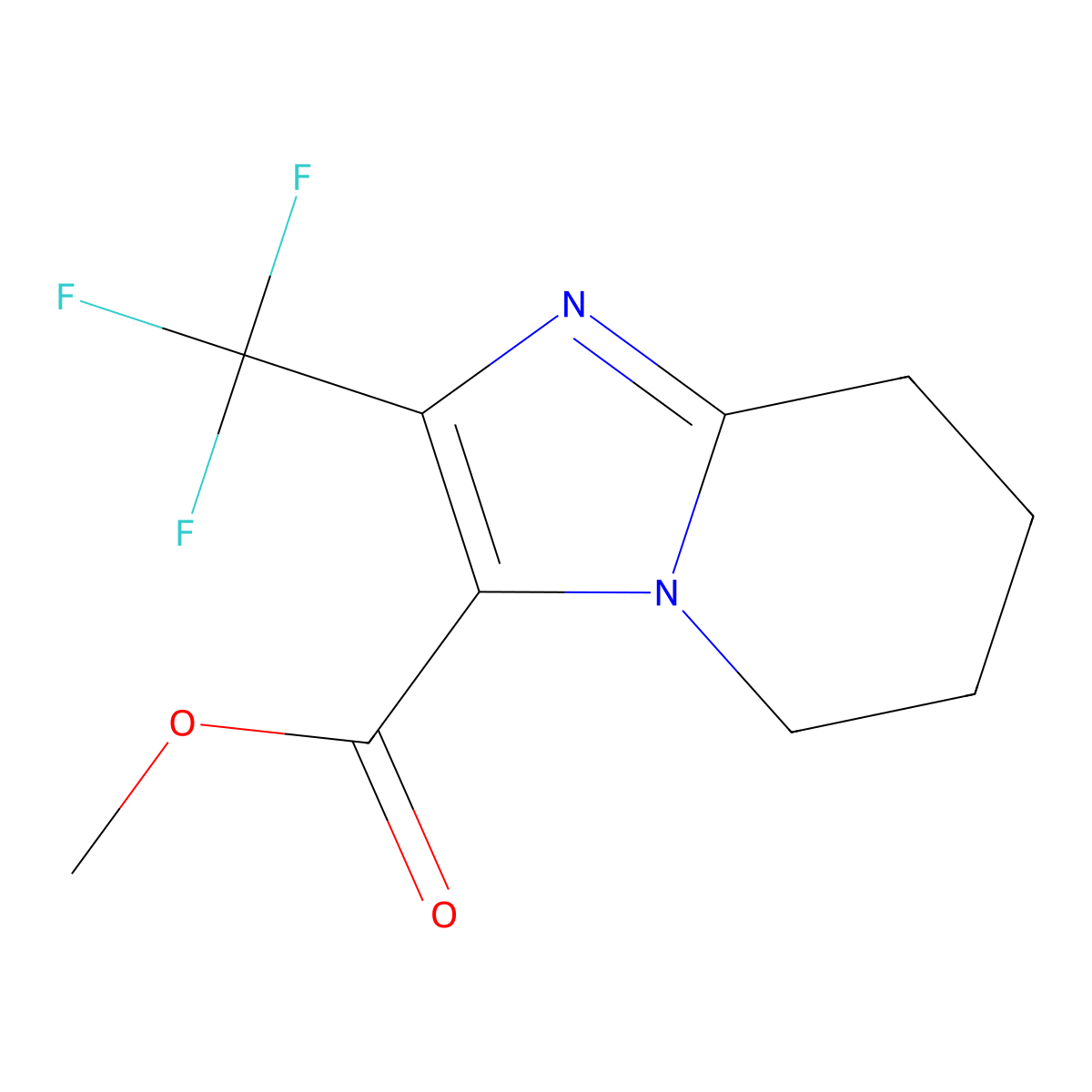 Methyl 2-(trifluoromethyl)-5H,6H,7H,8H-imidazo[1,2-a]pyridine-3-carboxylate molecular structure, CAS 2059970-31-7