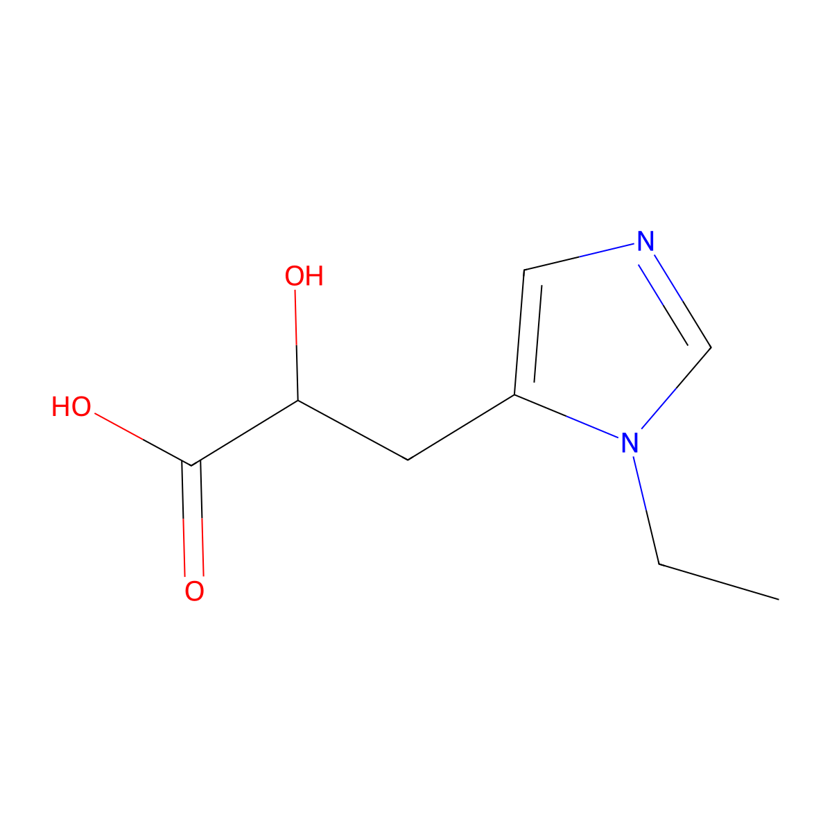 3-(1-Ethyl-1H-imidazol-5-yl)-2-hydroxypropanoic acid molecular structure, CAS 2059970-34-0